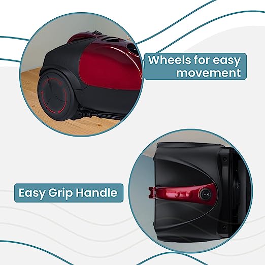 Inalsa Vacuum Cleaner Gusto Pro-1200W with Powerful Blower Function and 1.5L Reusable Cloth Dust Bag, Powerful 16KPA Suction, Lightweight & Compact, (Red/Black) Inalsa Vacuum Cleaner Gusto Pro-1200W with Powerful Blower Function and 1.5L Reusable Cloth Dust Bag, Powerful 16KPA Suction, Lightweight & Compact, (Red/Black)